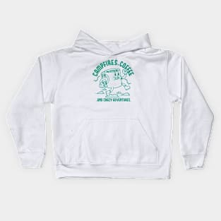 Campfires, Coffee, And Crazy Adventures Kids Hoodie